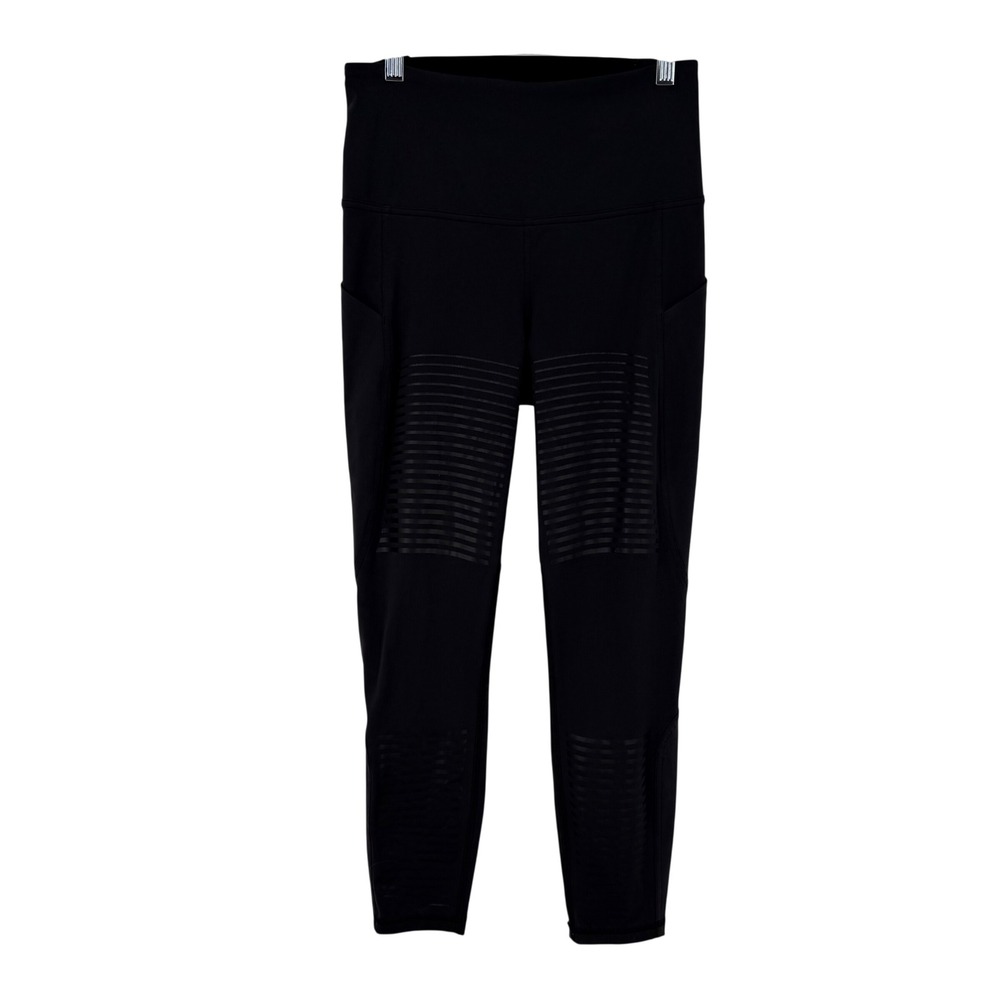 Lululemon Tight Stuff Tight II Women 8 Black High Rise Moto Compression Leggings